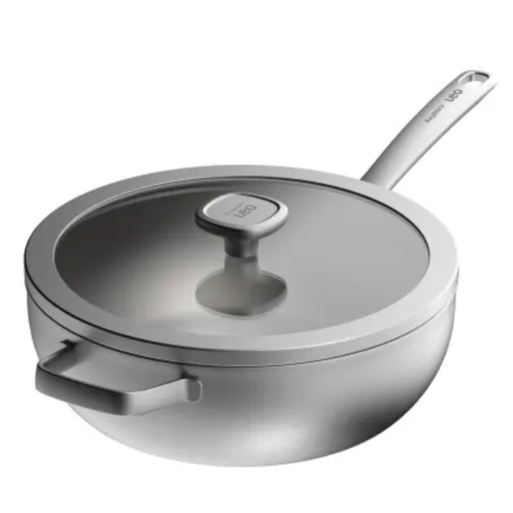 Berghoff Graphite Recycled 18/10 Stainless Steel 5.25QT Wok Pan w/Lid